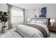 Well-lit bedroom with neutral tones, a plush bed, and modern decor at 1216 N Alabama St, Indianapolis, IN 46202