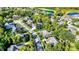 Beautiful aerial view of a neighborhood, showcasing well-maintained homes nestled among mature trees and winding streets at 16890 Catkins Ct, Westfield, IN 46074