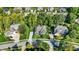Picturesque aerial view of a suburban home showcasing its lush landscaping, private driveway, and neighborhood charm at 16890 Catkins Ct, Westfield, IN 46074