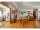 Traditional dining area with a wooden table, chairs, and decorative display cabinets at 188 Bay Ridge Dr, Pendleton, IN 46064