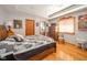 Spacious main bedroom featuring a decorative quilt and wood-finished accents at 188 Bay Ridge Dr, Pendleton, IN 46064