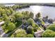 Stunning aerial view of lakefront property with lush greenery and panoramic water views on a sunny day at 1940 Stringtown Pike, Cicero, IN 46034