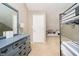 Bright bedroom featuring a bunk bed, dresser, and unique architectural details at 1940 Stringtown Pike, Cicero, IN 46034