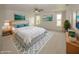 Inviting main bedroom with a large bed, neutral decor, ceiling fan, and plenty of natural light at 2780 Cormorant Dr, Greenwood, IN 46143