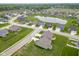 Aerial view of a residential neighborhood, featuring well-maintained homes and green spaces at 3622 S Setting Sun Ln, New Palestine, IN 46163