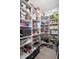 A walk-in pantry with ample shelving for organized storage at 3622 S Setting Sun Ln, New Palestine, IN 46163
