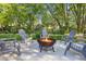 Inviting backyard firepit with stylish seating for outdoor entertaining at 3781 S Station Dr, Columbus, IN 47203
