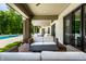 Inviting covered patio with stylish outdoor seating, perfect for relaxation and entertaining at 4242 Watson Rd, Greenwood, IN 46143