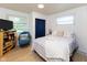 Bright bedroom features hardwood floors, large windows, and neutral colored walls at 4482 Priscilla Ave, Indianapolis, IN 46226