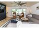 Bright living room with stylish furniture, a ceiling fan, and plenty of natural light at 4482 Priscilla Ave, Indianapolis, IN 46226