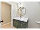 Modern bathroom with stylish vanity, chic mirror, and updated fixtures at 504 W Gold Creek Rd, Mooresville, IN 46158
