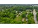 Aerial perspective of homes nestled among dense trees and featuring a quaint pond at 5330 W 56Th St, Indianapolis, IN 46254