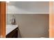 Half bathroom with vanity sink, neutral paint, towel ring, and baseboards at 5372 Bay Harbor Dr, Indianapolis, IN 46254