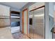 Spacious kitchen features stainless steel refrigerator and easy access to the backdoor at 5372 Bay Harbor Dr, Indianapolis, IN 46254