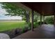 Relaxing porch view overlooking a green lawn and mature trees at 5388 W Hazelrigg Rd, Thorntown, IN 46071