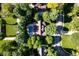 Aerial view of home showing in-ground pool in a lush neighborhood at 6575 Robin Hood Dr, Indianapolis, IN 46227
