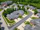 Aerial view of a residential neighborhood with mature trees, manicured lawns, and a winding street at 8133 Hazen Way, Indianapolis, IN 46216