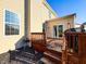 Home's backyard features a deck, sliding glass doors, and space for outdoor enjoyment at 8644 N Deer Crossing Blvd, McCordsville, IN 46055