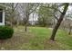 Expansive backyard featuring mature trees, green grass, and a charming wooden fence at 10764 Northhampton Dr, Fishers, IN 46038