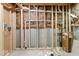Exposed framing and utilities in an unfinished basement, ready for customization at 12052 Northface Dr, Noblesville, IN 46060