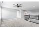 Upper level landing area with views to other bedrooms, ceiling fan, carpet, and an open feel at 12052 Northface Dr, Noblesville, IN 46060