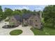 An elevated view of a brick home with manicured lawn and mature trees offering great curb appeal at 12945 E 100 N, Columbus, IN 47203
