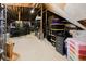 Spacious basement with an unfinished interior and storage at 1614 Rosebud Ln # 83, Greenwood, IN 46143