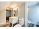 Bright bathroom with a modern vanity and toilet at 1867 Barth Ave, Indianapolis, IN 46203