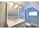 Modern bathroom featuring updated vanity, lighting, and fixtures at 1867 Barth Ave, Indianapolis, IN 46203
