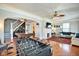 Large entertainment room with stairs and pool table at 1867 Barth Ave, Indianapolis, IN 46203