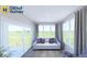 Bright and airy sunroom with large windows overlooking the yard and comfortable seating at 19725 Highclere Lane, Sheridan, IN 46069