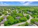 Scenic aerial view showcasing a neighborhood with a pond, mature trees, and attractive homes, creating a serene environment at 2055 Mulsanne Dr, Zionsville, IN 46077