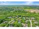 Expansive aerial view of a residential area with lush greenery, a new construction area, and well-maintained homes at 2055 Mulsanne Dr, Zionsville, IN 46077
