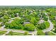 Peaceful neighborhood aerial view shows lush trees, well-maintained lawns, and beautifully designed homes at 2055 Mulsanne Dr, Zionsville, IN 46077