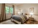 Cozy bedroom with natural light, hardwood floors, and stylish, minimalist decor at 2055 Mulsanne Dr, Zionsville, IN 46077