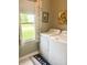 Practical laundry area with a window and new washer and dryer at 310 Styleline Dr, Mooresville, IN 46158