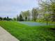 Outdoor basketball court surrounded by lush green grass and a variety of trees at 3214 Limber Pine Dr, Whiteland, IN 46184