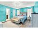 Bright bedroom showcasing ample natural light, comfortable furniture and stylish design elements at 3214 Limber Pine Dr, Whiteland, IN 46184