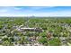 Panoramic aerial view showcasing the home's location amidst a residential neighborhood and cityscape at 405 N Drexel Ave, Indianapolis, IN 46201