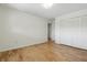 Bedroom with hardwood floors and closet space at 5038 Allisonville Rd # E, Indianapolis, IN 46205
