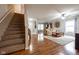 Welcoming foyer with stairs, an open layout and lots of natural light at 5522 Grassy Bank Dr, Indianapolis, IN 46237