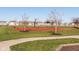 Community basketball court surrounded by lush green grass and young trees at 6212 N Woods Edge Dr, McCordsville, IN 46055