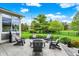 Backyard patio featuring a fire pit and an outdoor seating area, great for entertainment and relaxation at 7248 River Birch Ln, Indianapolis, IN 46236