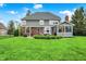 Expansive backyard view of the home showcasing an inviting patio, and lush lawn at 7248 River Birch Ln, Indianapolis, IN 46236
