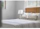 Bright bedroom with a cozy bed, white linens, decorative pillows, and natural light streaming through the windows at 8120 E 11Th St, Indianapolis, IN 46219