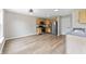 A spacious kitchen featuring stainless steel appliances and wood-look floors at 8158 S Firefly Dr, Pendleton, IN 46064