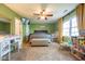Bright bedroom with a ceiling fan, and carpeted floors at 1084 Lake W Dr, Brownsburg, IN 46112