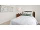 Cozy bedroom featuring a bed with decorative pillows and a matching nightstand at 11904 Vale St, Indianapolis, IN 46235
