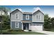 Charming two-story home featuring blue siding and a two-car garage at 11916 Vale St, Indianapolis, IN 46235