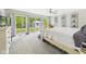 Serene bedroom with sliding glass doors leading to a view of the backyard at 12 Windridge St, Country Club Heights, IN 46011